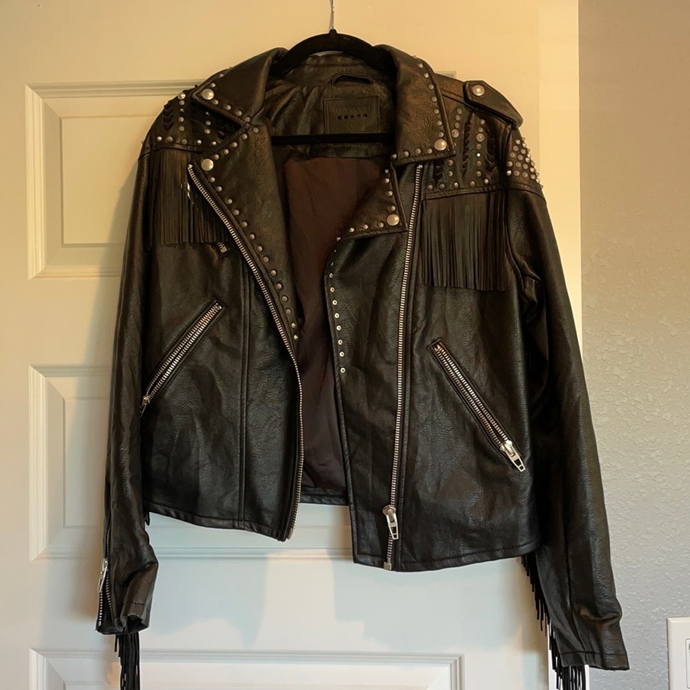 Leather studded jacket
